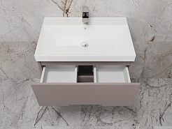 Style Line Тумба с раковиной Матис 70 подвесная тауп темный – фотография-5